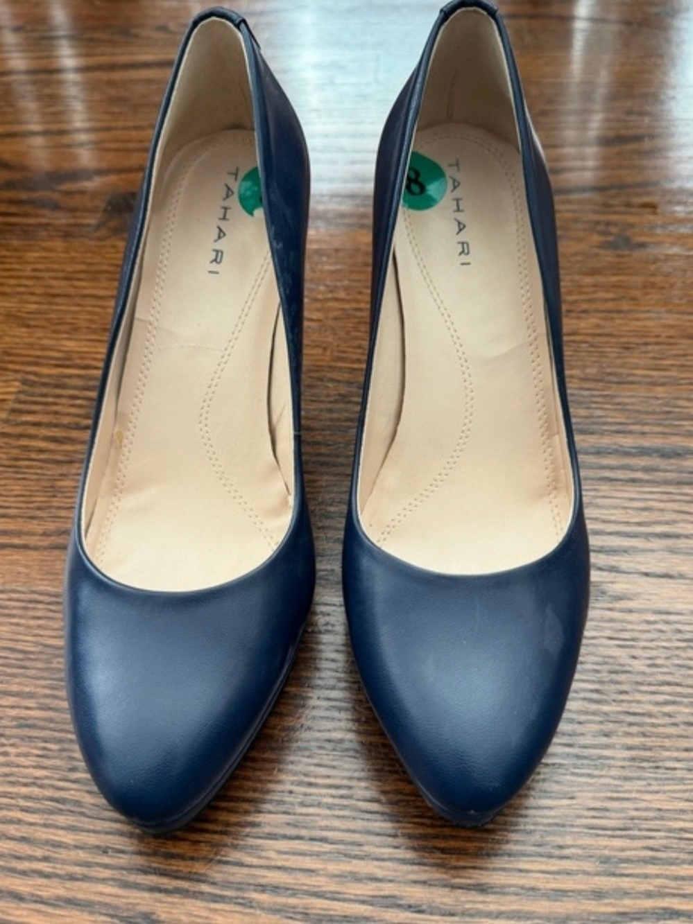 Tahari Navy Pointed Pump Heels